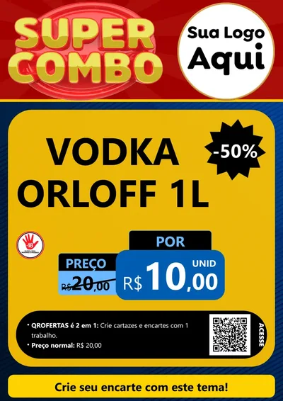 Modelo de Cartaz para Cartaz A4 Vertical com o tema Super Combo para Distribuidora de bebidas