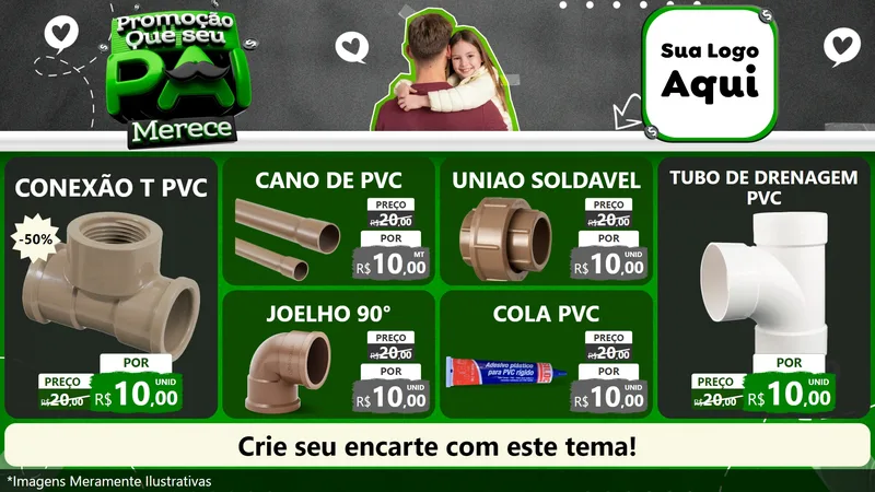 Modelo de TV para TV Horizontal com o tema Promoção Que seu Pai Merece para Tubos e conexões