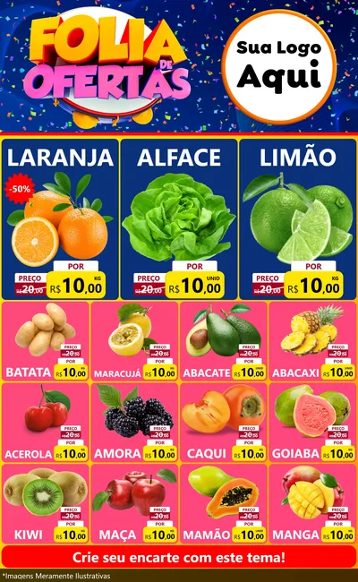 Modelo de Encarte para Encarte Grande com o tema Folia de Ofertas para Hortifrúti