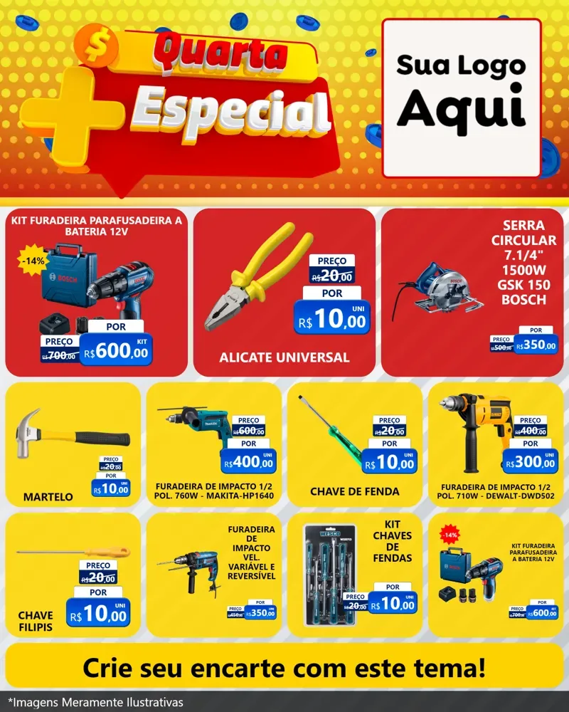 Modelo de Rede Social para Feed Instagram com o tema Quarta Mais Especial para Maquinas e Ferramentas