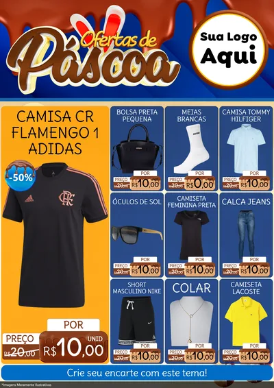 Modelo de Encarte para Encarte A4 Vertical com o tema Ofertas de Páscoa para Roupas e acessórios