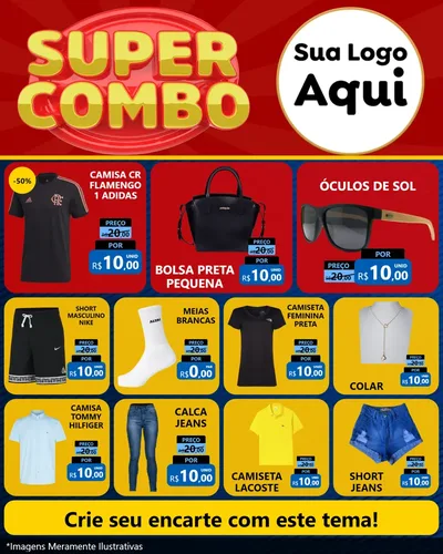 Modelo de Rede Social para Feed Instagram com o tema Super Combo para Roupas e acessórios