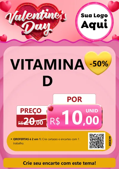 Modelo de Cartaz para Cartaz A4 Vertical com o tema Valentine's Day para Farmácia