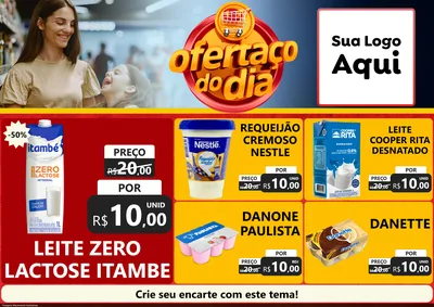 Modelo de Encarte para Encarte A4 Horizontal com o tema Ofertaço Do Dia para Frios e Laticínios