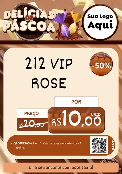 Modelo de Cartaz para Cartaz A4 Vertical com o tema Delícias de Páscoa para Perfumes