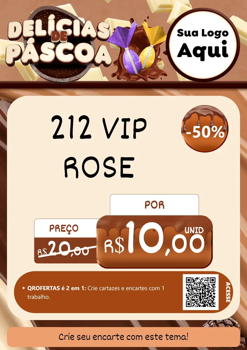 Modelo de Cartaz para Cartaz A4 Vertical com o tema Delícias de Páscoa para Perfumes