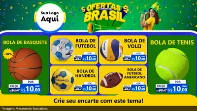 Modelo de TV para TV Horizontal com o tema Ofertas Semana do Brasil para Artigos Esportivos
