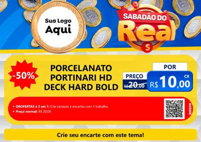 Modelo de Cartaz para Cartaz A4 Horizontal com o tema Sabadão do Real para Pisos e revestimentos