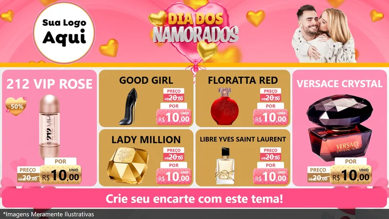 Modelo de TV para TV Horizontal com o tema Dia dos Namorados para Perfumes