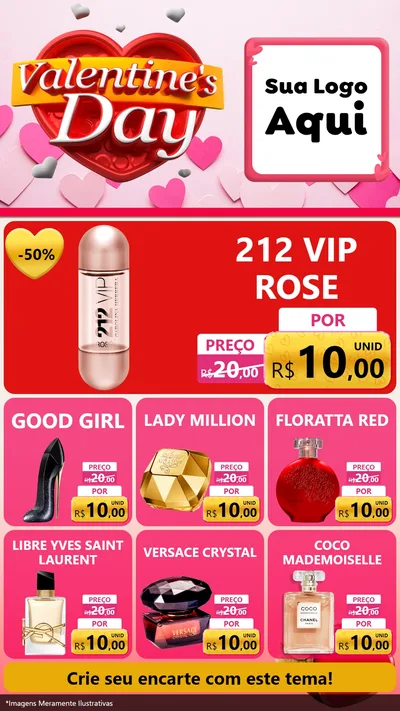 Modelo de Rede Social para Stories com o tema Valentine's Day para Perfumes