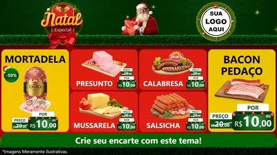 Modelo de TV para TV Horizontal com o tema Natal Especial para Frios e Laticínios