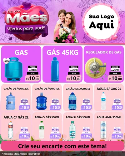 Modelo de Rede Social para Feed Instagram com o tema Dia das Mães Ofertas para Você! para Água e gás