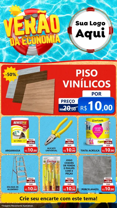 Modelo de Rede Social para Stories com o tema Verão da Economia para Material para Construção