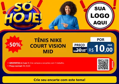 Modelo de Cartaz para Cartaz A4 Horizontal com o tema Só Hoje! para Calçados