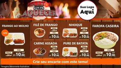 Modelo de TV para TV Horizontal com o tema Ofertas Para Aquecer para Restaurante