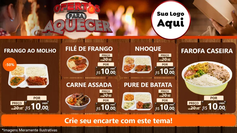 Modelo de TV para TV Horizontal com o tema Ofertas Para Aquecer para Restaurante
