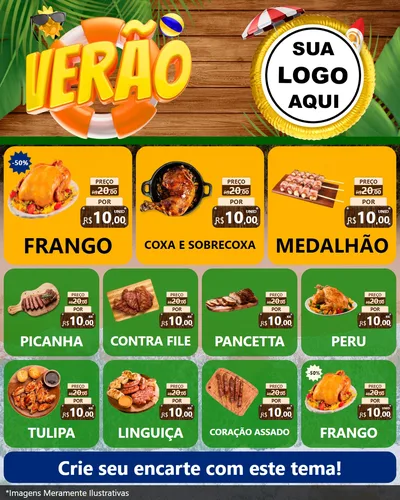 Modelo de Rede Social para Feed Instagram com o tema Verão para Assados