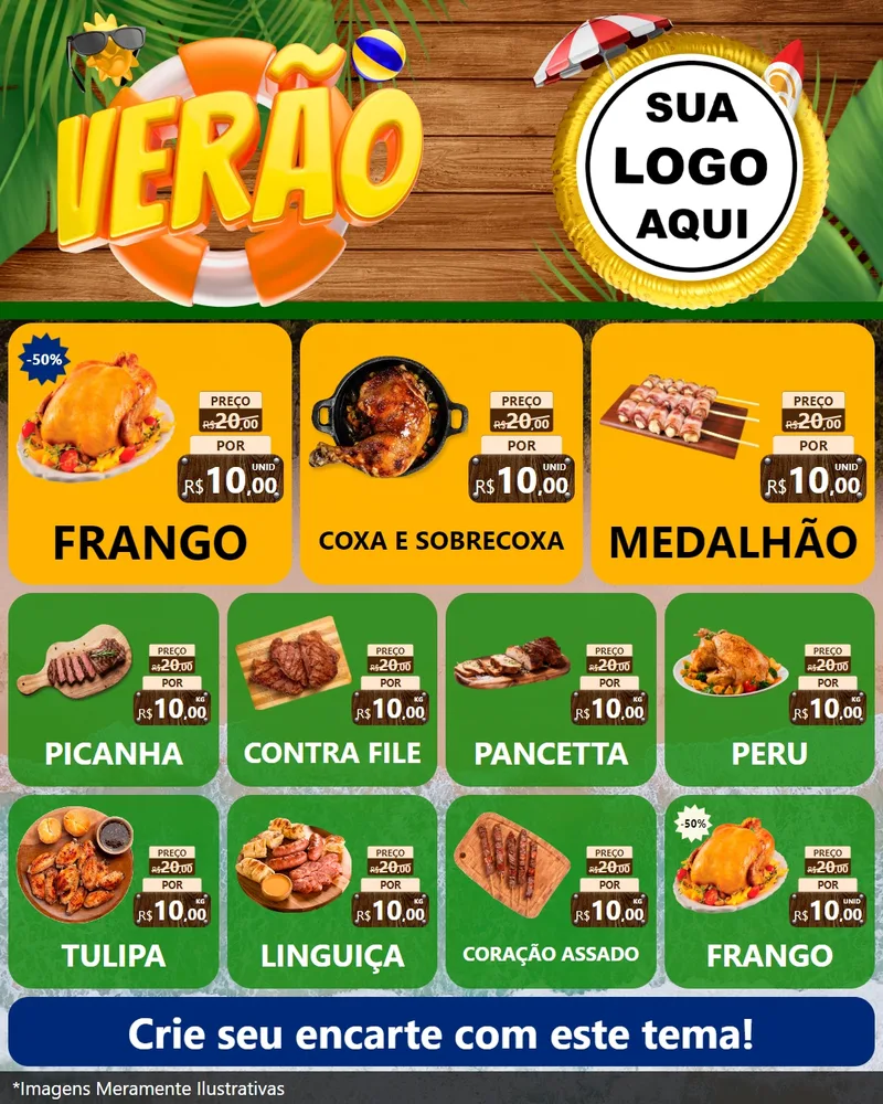 Modelo de Rede Social para Feed Instagram com o tema Verão para Assados