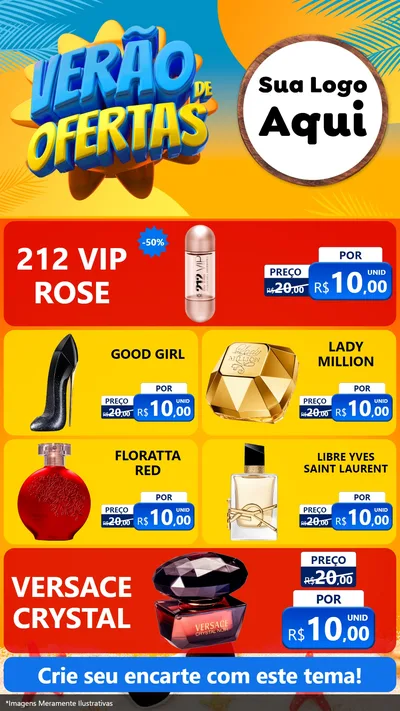 Modelo de TV para TV Vertical com o tema Verão de Ofertas para Perfumes