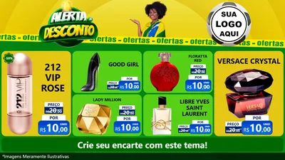 Modelo de TV para TV Horizontal com o tema Alerta de Desconto para Perfumes