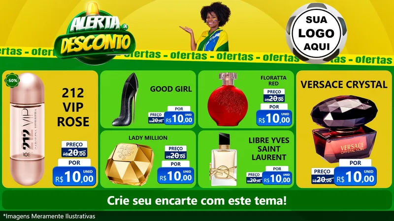 Modelo de TV para TV Horizontal com o tema Alerta de Desconto para Perfumes