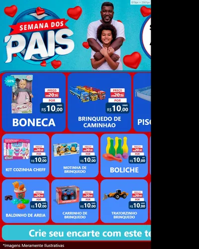 Modelo de Rede Social para Feed Instagram com o tema Semana Dos Pais para Brinquedos