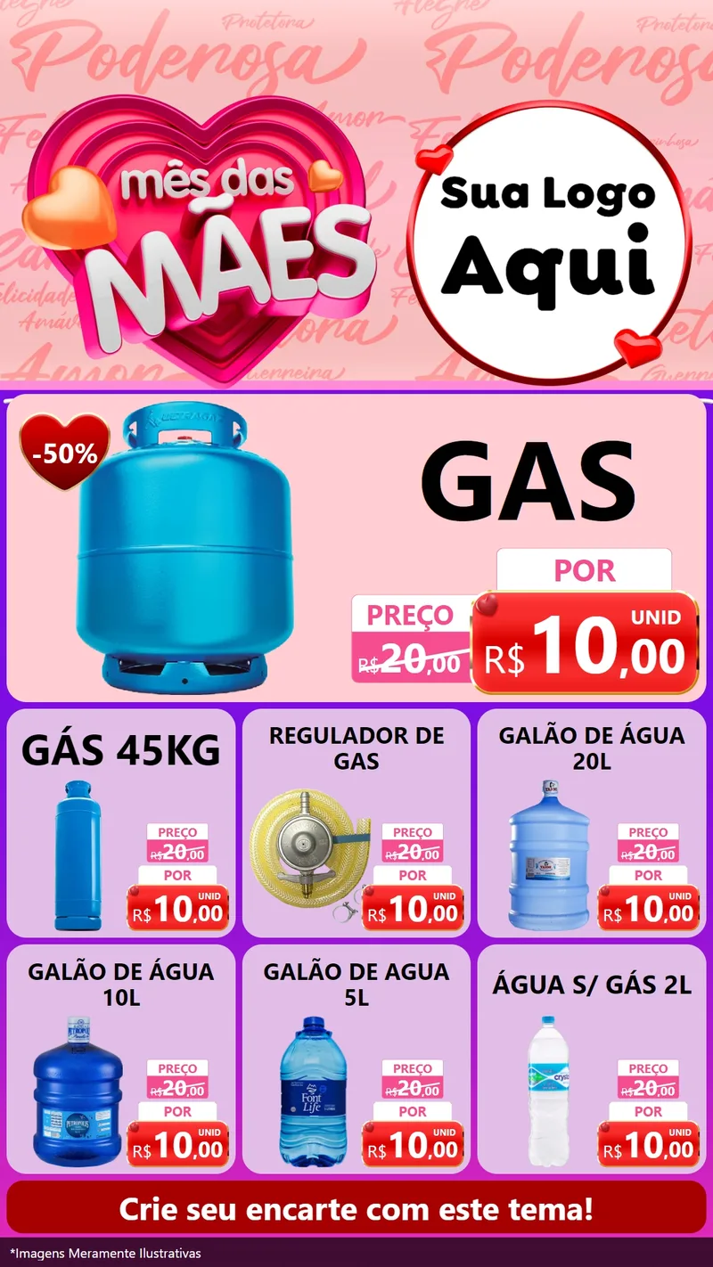 Modelo de Rede Social para Stories com o tema Mês Das Mães para Água e gás