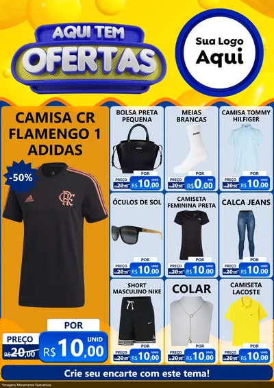 Modelo de Encarte para Encarte A4 Vertical com o tema Aqui Tem Ofertas para Roupas e acessórios