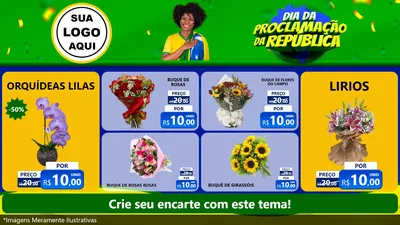 Modelo de TV para TV Horizontal com o tema Dia Da Proclamação Da República para Floricultura e jardim