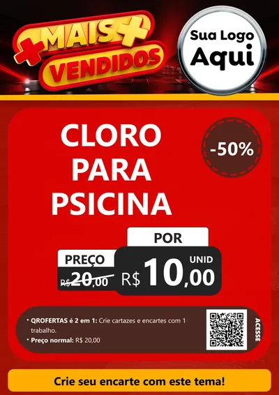 Modelo de Cartaz para Cartaz A4 Vertical com o tema Mais Vendidos para Produtos para Piscina