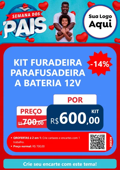 Modelo de Cartaz para Cartaz A4 Vertical com o tema Semana Dos Pais para Maquinas e Ferramentas