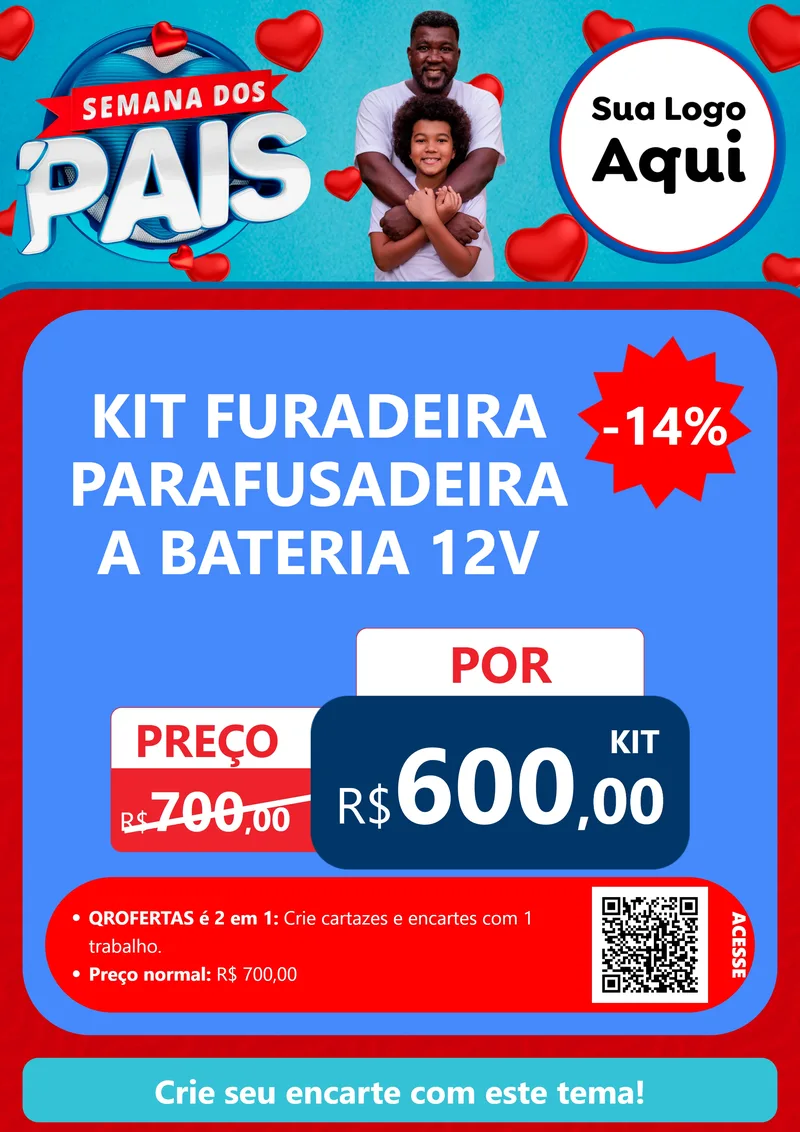 Modelo de Cartaz para Cartaz A4 Vertical com o tema Semana Dos Pais para Maquinas e Ferramentas