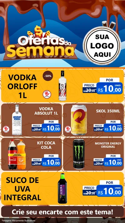 Modelo de TV para TV Vertical com o tema Ofertas da Semana - Páscoa para Distribuidora de bebidas