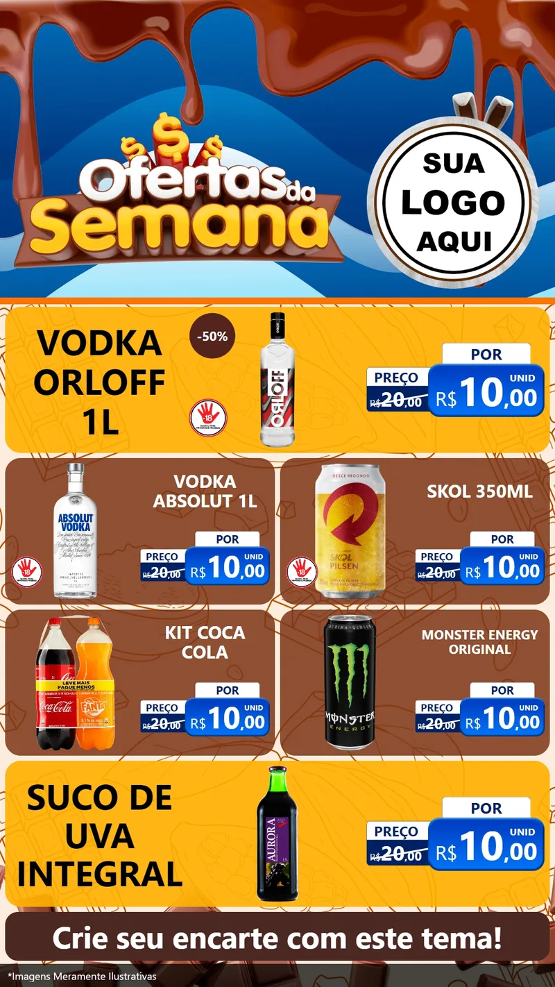 Modelo de TV para TV Vertical com o tema Ofertas da Semana - Páscoa para Distribuidora de bebidas