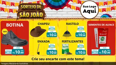 Modelo de TV para TV Horizontal com o tema Sorteio de São João para Agropecuária