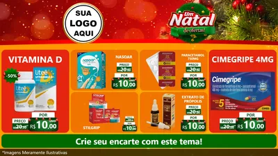 Modelo de TV para TV Horizontal com o tema Um Natal de Ofertas para Farmácia