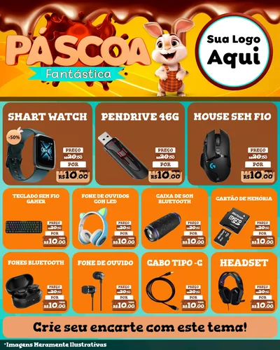 Modelo de Rede Social para Feed Instagram com o tema Páscoa Fantástica para Informática
