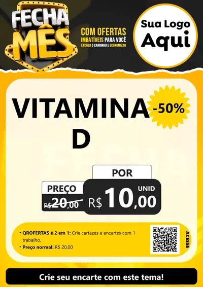 Modelo de Cartaz para Cartaz A4 Vertical com o tema Fecha Mês para Farmácia