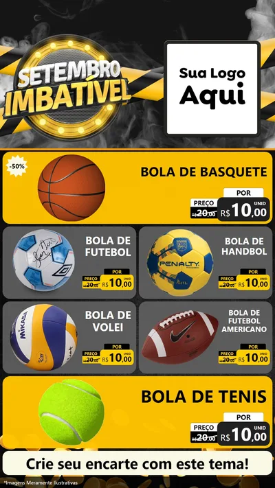 Modelo de TV para TV Vertical com o tema Setembro Imbatível para Artigos Esportivos