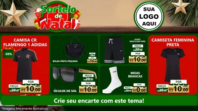 Modelo de TV para TV Horizontal com o tema Sorteio de Natal para Roupas e acessórios