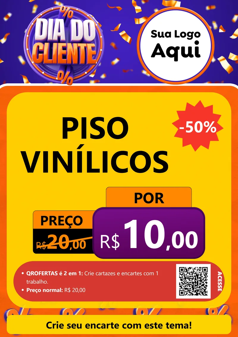Modelo de Cartaz para Cartaz A4 Vertical com o tema Dia do Cliente para Material para Construção