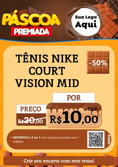 Modelo de Cartaz para Cartaz A4 Vertical com o tema Páscoa Premiada para Calçados
