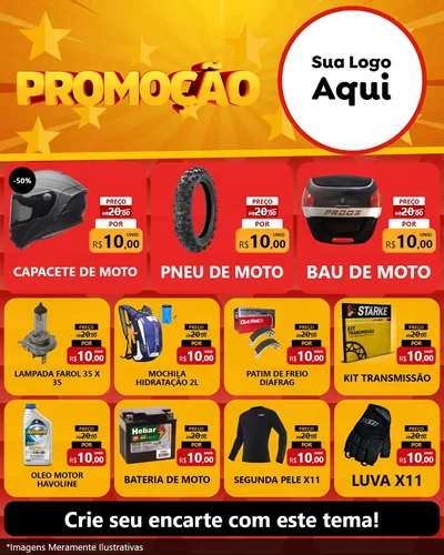 Modelo de Rede Social para Feed Instagram com o tema Promoção para Moto peças