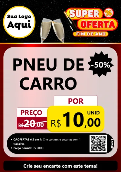 Modelo de Cartaz para Cartaz A4 Vertical com o tema Super Oferta Fim de Ano para Auto peças