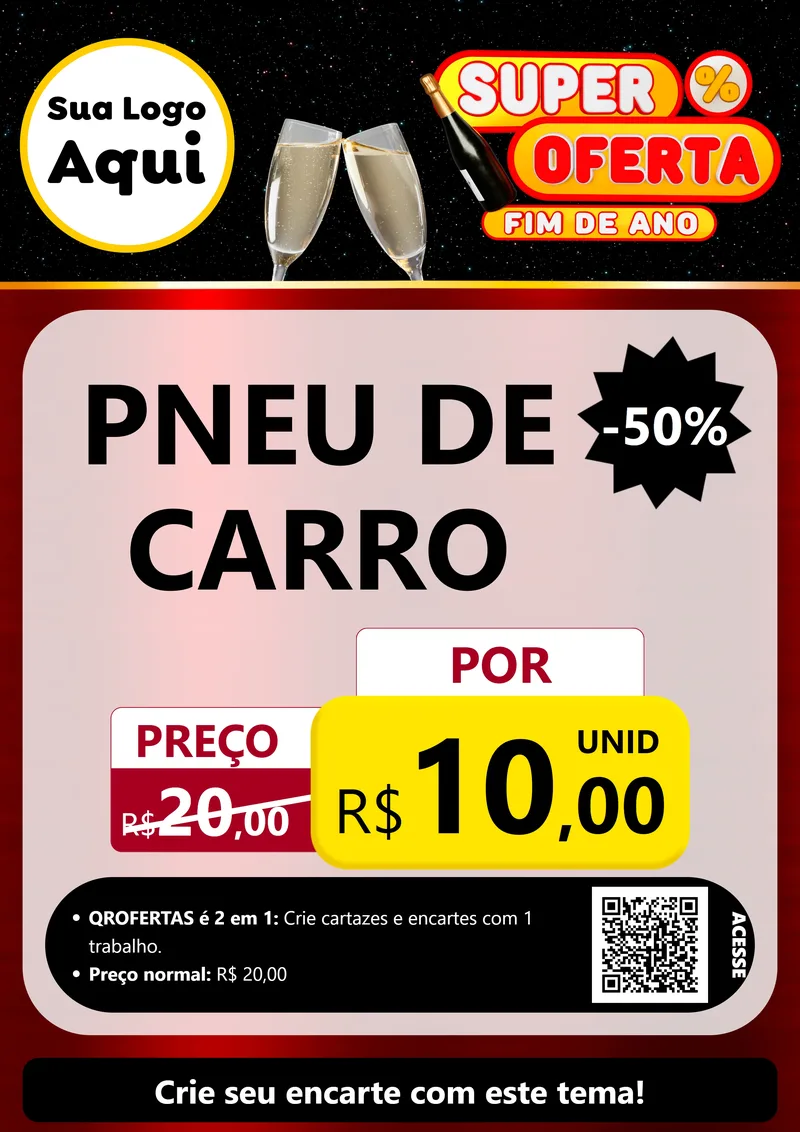 Modelo de Cartaz para Cartaz A4 Vertical com o tema Super Oferta Fim de Ano para Auto peças