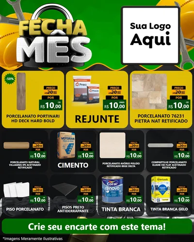 Modelo de Rede Social para Feed Instagram com o tema Fecha Mês para Pisos e revestimentos