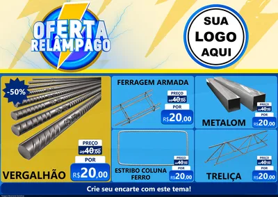 Modelo de Encarte para Encarte A4 Horizontal com o tema Oferta Relâmpago para Ferragens