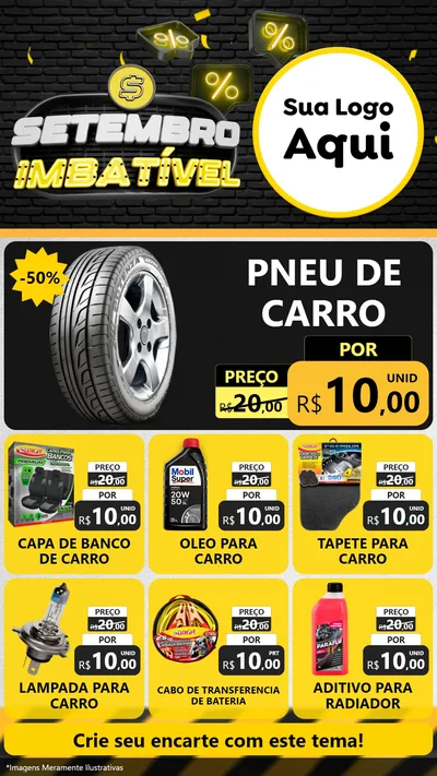 Modelo de Rede Social para Stories com o tema Setembro Imbatível para Auto peças