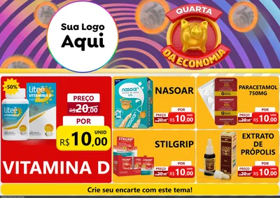 Modelo de Encarte para Encarte A4 Horizontal com o tema Quarta da Economia para Farmácia