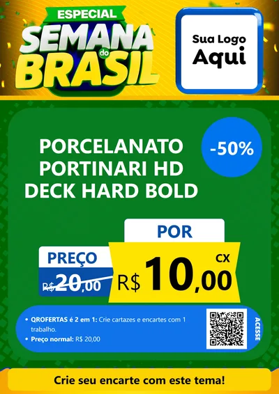 Modelo de Cartaz para Cartaz A4 Vertical com o tema Especial Semana do Brasil para Pisos e revestimentos